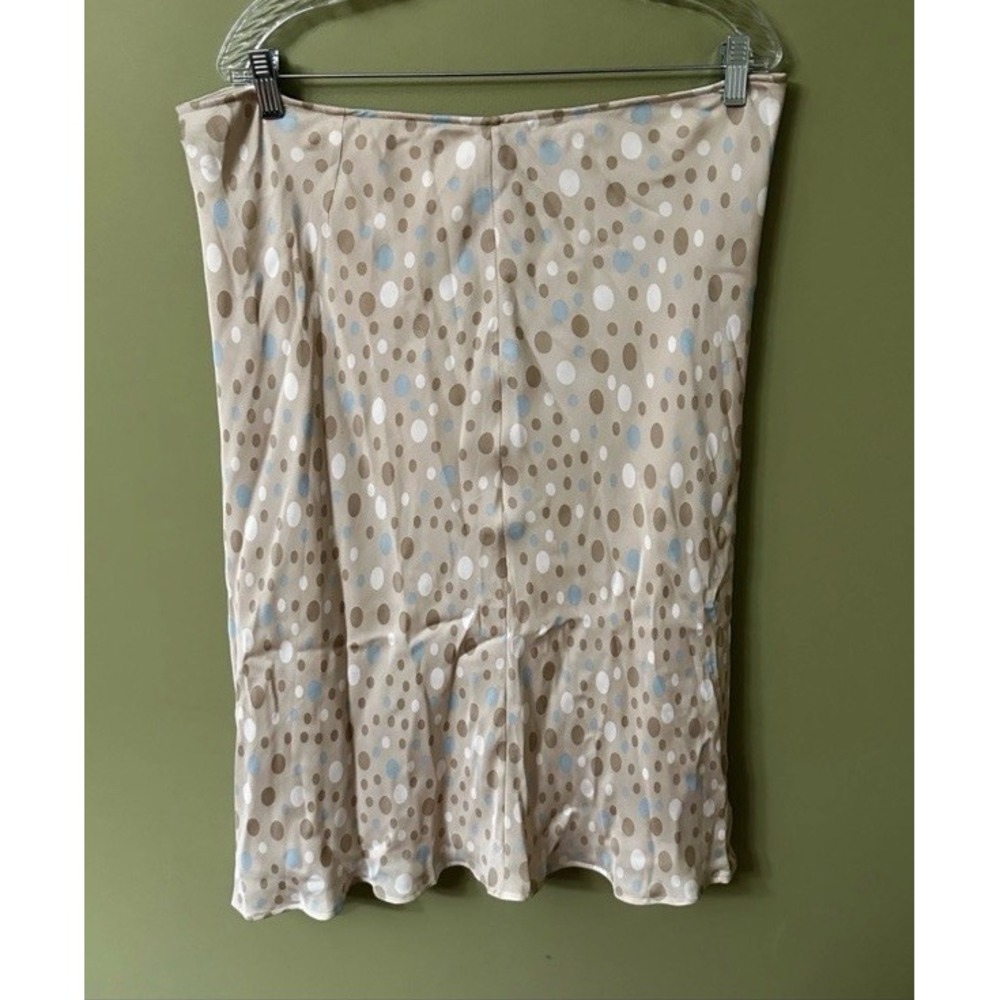 NWT KATE HILL‎ Womens Size 18 Midi Slip Silk Skirt Polka Dot Ruffle Hem Y2K 90s